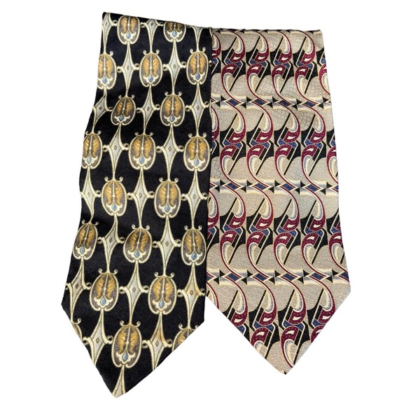 Pavia 100% silk made in Italy men’s neck ties (set of 2) - Picture 1 of 5